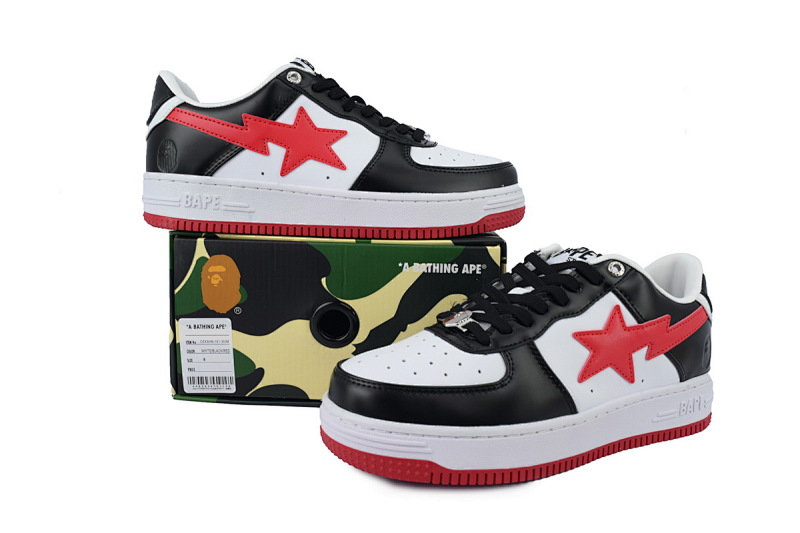 【AD1BP】白黑红 跑量款芭比猿猴低帮板鞋 OZXSHM-191-303M A BATHING APE Bape STA