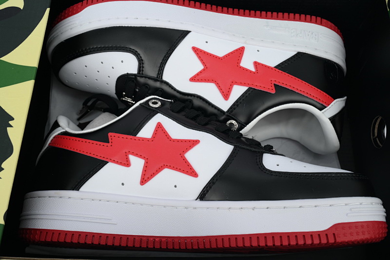 【AD1BP】白黑红 跑量款芭比猿猴低帮板鞋 OZXSHM-191-303M A BATHING APE Bape STA