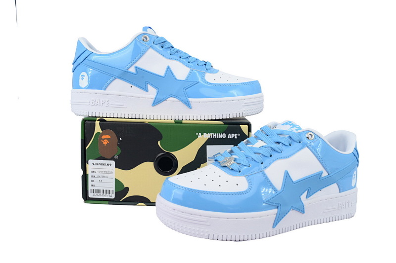 【AD1BP】白蓝大星 跑量款芭比猿猴低帮板鞋 OZXSHMX91310N A BATHING APE Bape STA
