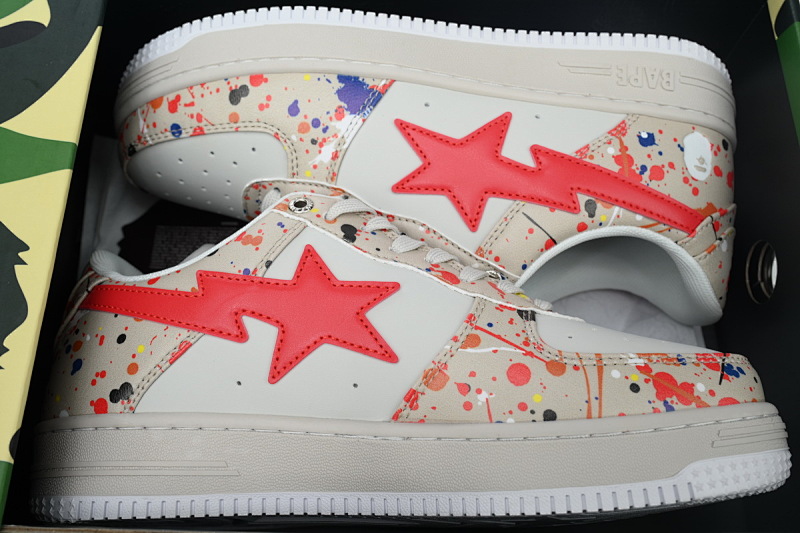 【AD1BP】米白3D 跑量款芭比猿猴低帮板鞋 1I20-191-009 A BATHING APE Bape STA