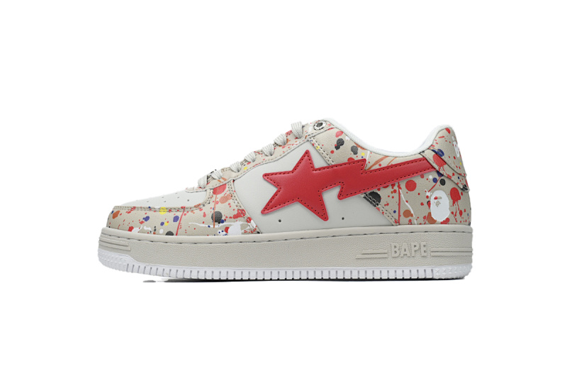 【AD1BP】米白3D 跑量款芭比猿猴低帮板鞋 1I20-191-009 A BATHING APE Bape STA