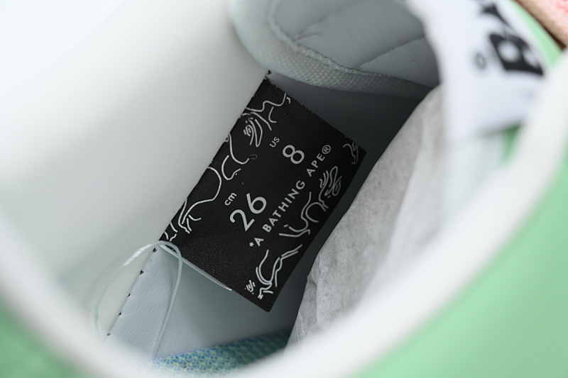 【AD1BP】绿粉皮面 跑量款芭比猿猴低帮板鞋 1H70-191-055 A BATHING APE Bape STA