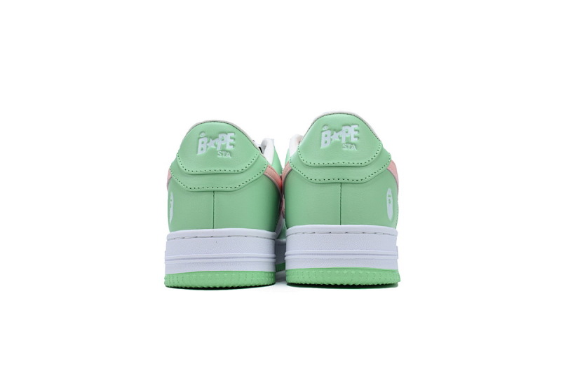 【AD1BP】绿粉皮面 跑量款芭比猿猴低帮板鞋 1H70-191-055 A BATHING APE Bape STA