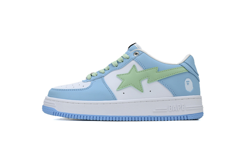 【AD1BP】蓝绿皮面 跑量款芭比猿猴低帮板鞋 1H70-191-005 A BATHING APE Bape STA