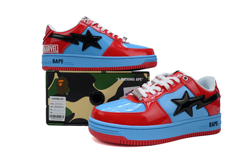 【AD1BP】蜘蛛侠 跑量款芭比猿猴低帮板鞋 1I73-191-916 A BATHING APE Bape STA