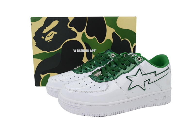 【AD1BP】白绿双星 跑量款芭比猿猴低帮板鞋 1J30-191-017 A BATHING APE Bape STA