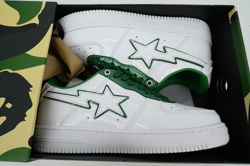 【AD1BP】白绿双星 跑量款芭比猿猴低帮板鞋 1J30-191-017 A BATHING APE Bape STA