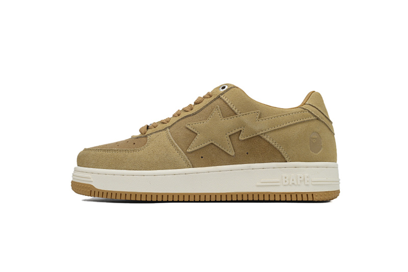 【AD1BP】黄色反毛皮 跑量款芭比猿猴低帮板鞋 1H70-191-004 A BATHING APE Bape STA