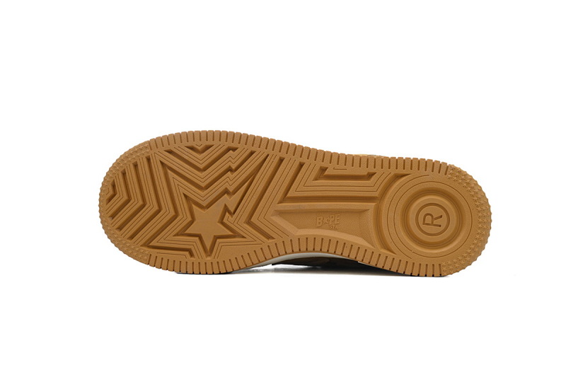 【AD1BP】黄色反毛皮 跑量款芭比猿猴低帮板鞋 1H70-191-004 A BATHING APE Bape STA