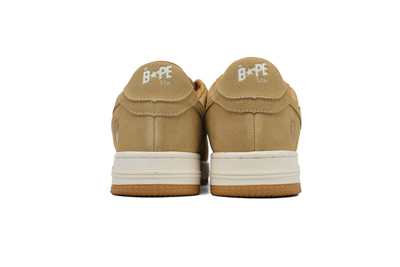 【AD1BP】黄色反毛皮 跑量款芭比猿猴低帮板鞋 1H70-191-004 A BATHING APE Bape STA