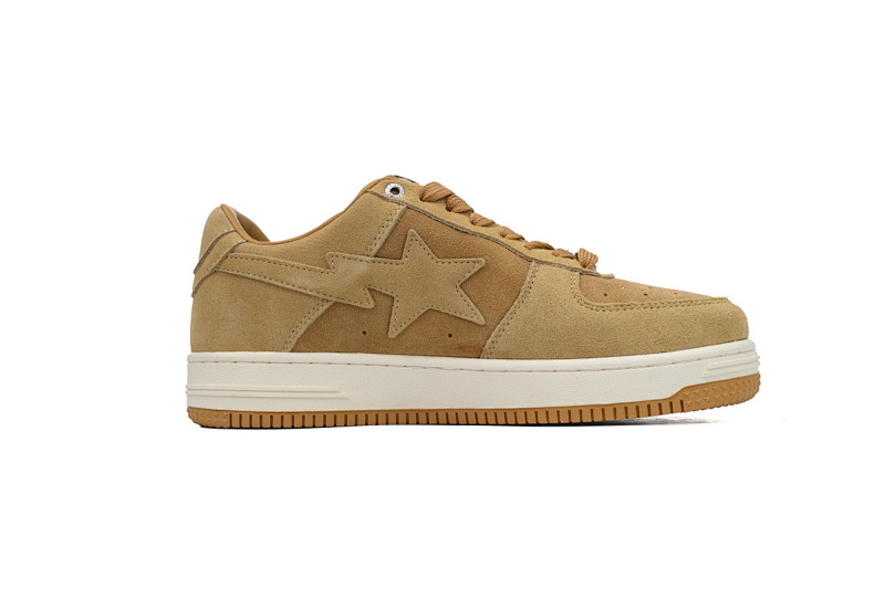 【AD1BP】黄色反毛皮 跑量款芭比猿猴低帮板鞋 1H70-191-004 A BATHING APE Bape STA