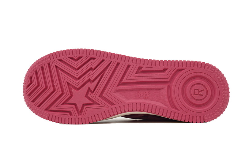 【AD1BP】粉色反毛皮 跑量款芭比猿猴低帮板鞋 1H70-191-004 A BATHING APE Bape STA