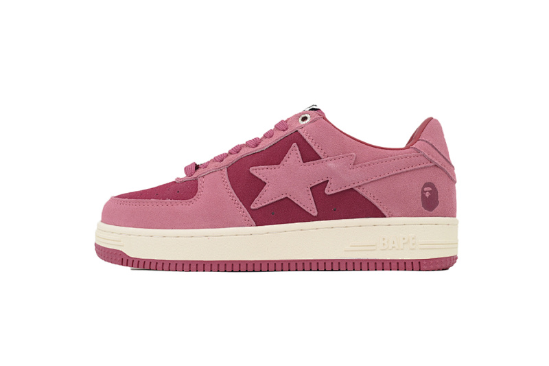 【AD1BP】粉色反毛皮 跑量款芭比猿猴低帮板鞋 1H70-191-004 A BATHING APE Bape STA
