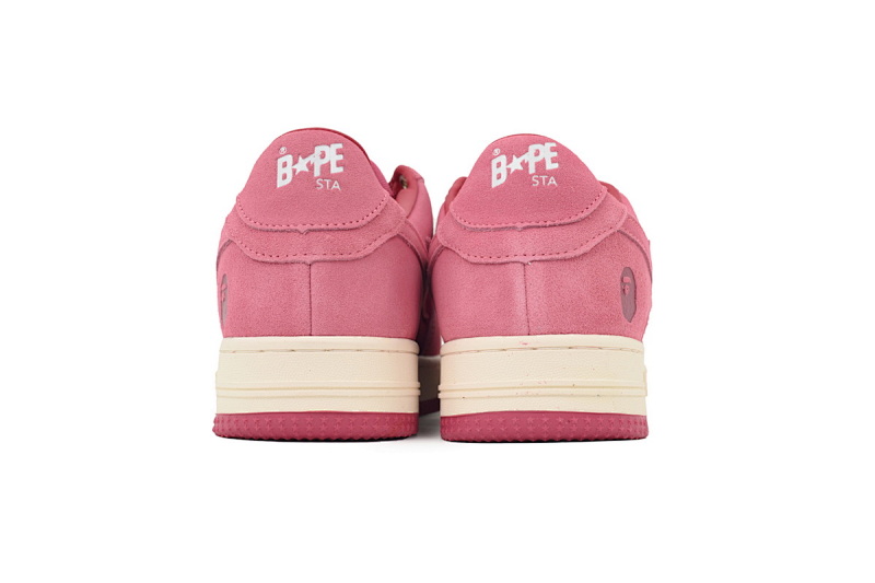 【AD1BP】粉色反毛皮 跑量款芭比猿猴低帮板鞋 1H70-191-004 A BATHING APE Bape STA