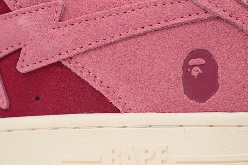 【AD1BP】粉色反毛皮 跑量款芭比猿猴低帮板鞋 1H70-191-004 A BATHING APE Bape STA