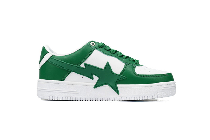 【AD1BP】白绿大星 跑量款芭比猿猴漫威系列低帮板鞋 OZXSHM 191 306M A Bathing Ape Bape Sta Low White Green Star