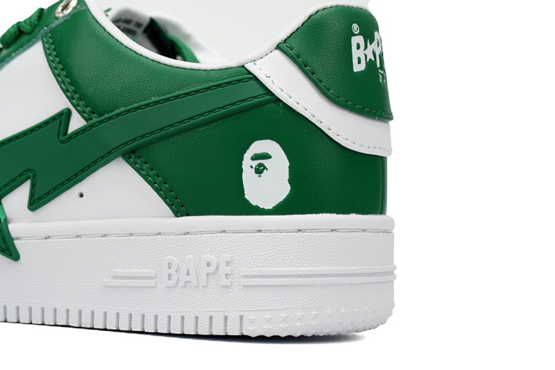 【AD1BP】白绿大星 跑量款芭比猿猴漫威系列低帮板鞋 OZXSHM 191 306M A Bathing Ape Bape Sta Low White Green Star