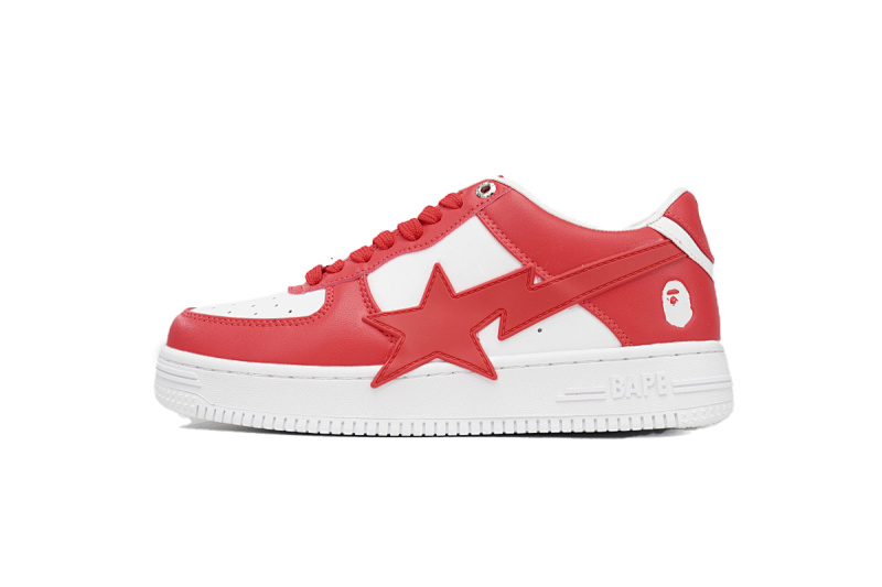 【AD1BP】白红大星 跑量款芭比猿猴漫威系列低帮板鞋 OZXSHM 191 306M A Bathing Ape Bape Sta Low White Red Star