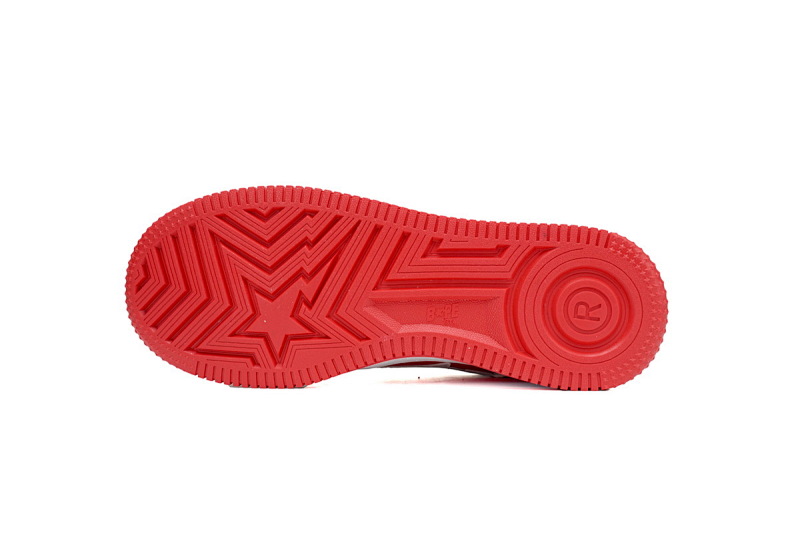【AD1BP】白红皮面 跑量款芭比猿猴漫威系列低帮板鞋 OZXSH W291 328 A Bathing Ape Bape Sta Low Red And White