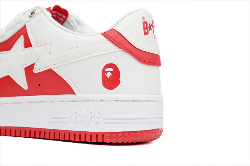 【AD1BP】白红皮面 跑量款芭比猿猴漫威系列低帮板鞋 OZXSH W291 328 A Bathing Ape Bape Sta Low Red And White