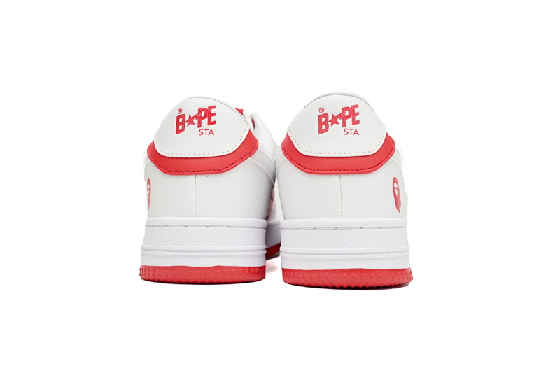 【AD1BP】白红皮面 跑量款芭比猿猴漫威系列低帮板鞋 OZXSH W291 328 A Bathing Ape Bape Sta Low Red And White