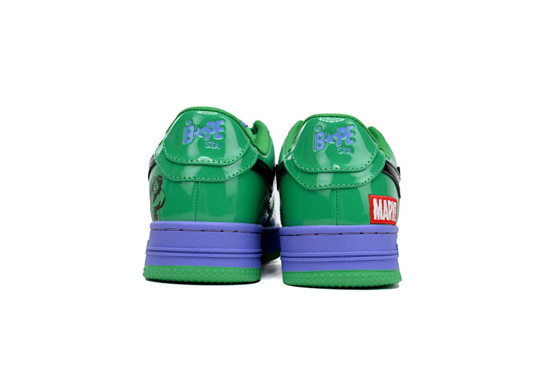 【AD1BP】绿巨人 跑量款芭比猿猴漫威系列低帮板鞋 1I73-291-904 A Bathing Ape Bape Sta Low The Hulk