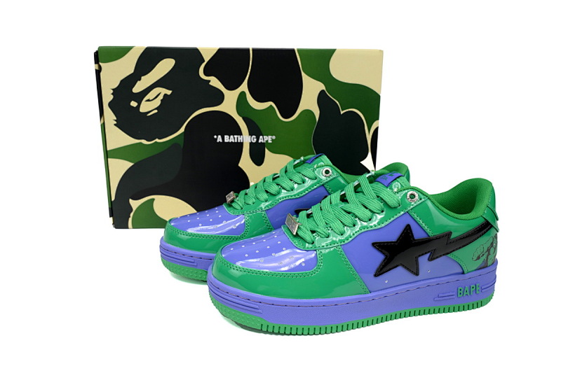 【AD1BP】绿巨人 跑量款芭比猿猴漫威系列低帮板鞋 1I73-291-904 A Bathing Ape Bape Sta Low The Hulk