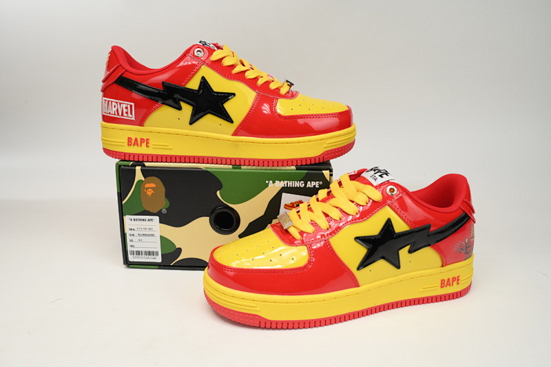 【AD1BP】钢铁侠 跑量款芭比猿猴漫威系列低帮板鞋 1I73-291-902 A Bathing Ape Bape Sta Low Lron Man