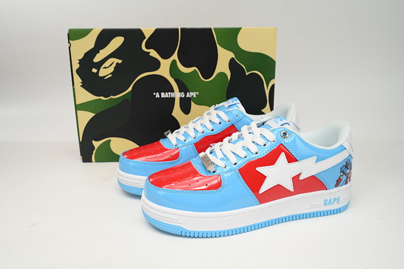 【AD1BP】美国队长 跑量款芭比猿猴漫威系列低帮板鞋 1I73-291-903 A Bathing Ape Bape Sta Low Captain America