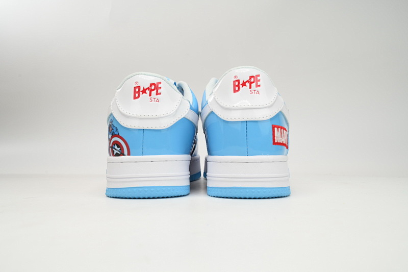 【AD1BP】美国队长 跑量款芭比猿猴漫威系列低帮板鞋 1I73-291-903 A Bathing Ape Bape Sta Low Captain America