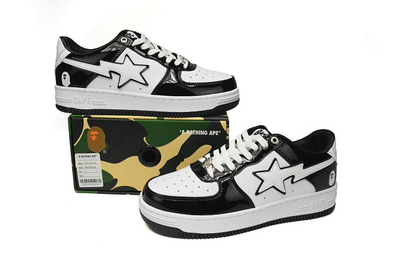 【AD1BP】黑白熊猫 跑量款芭比猿猴低帮板鞋 1H70-191-001 A Bathing Ape Bape Sta Low Black White