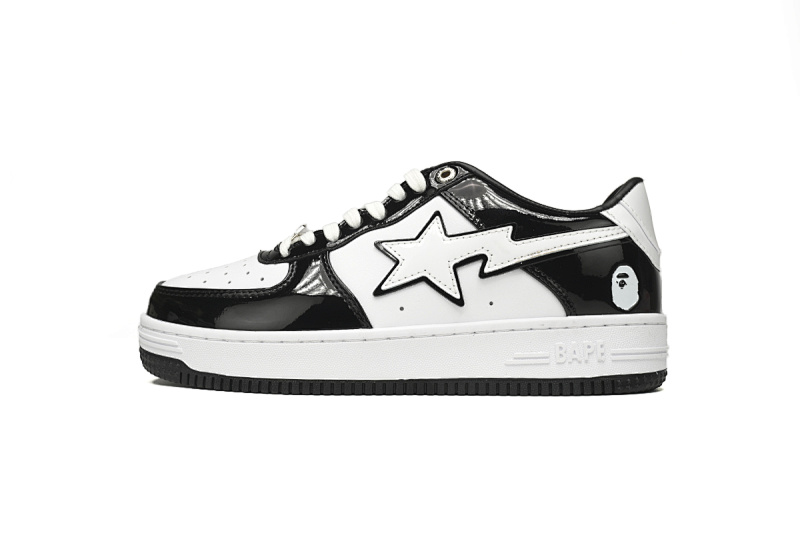 【AD1BP】黑白熊猫 跑量款芭比猿猴低帮板鞋 1H70-191-001 A Bathing Ape Bape Sta Low Black White
