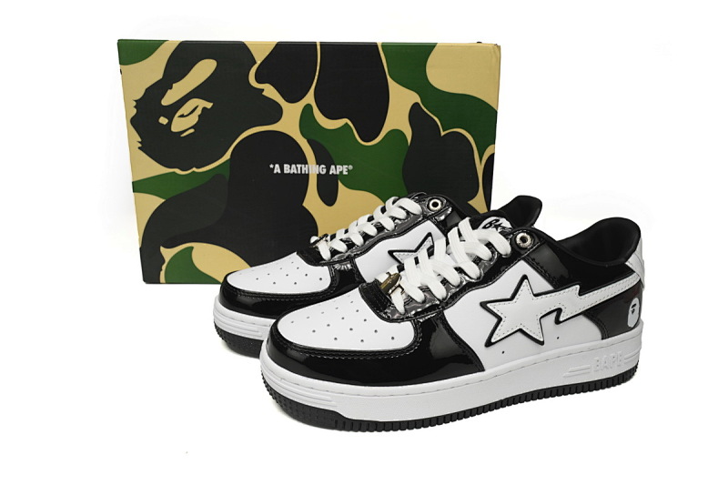 【AD1BP】黑白熊猫 跑量款芭比猿猴低帮板鞋 1H70-191-001 A Bathing Ape Bape Sta Low Black White
