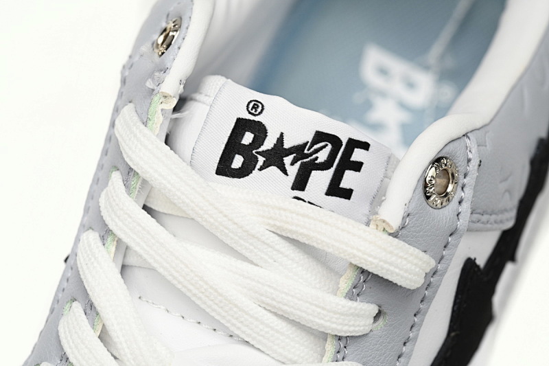 【AD1BP】白灰压花-13 跑量款芭比猿猴低帮板鞋 1H70-191-002 A Bathing Ape Bape Sta Low White Gray embossing
