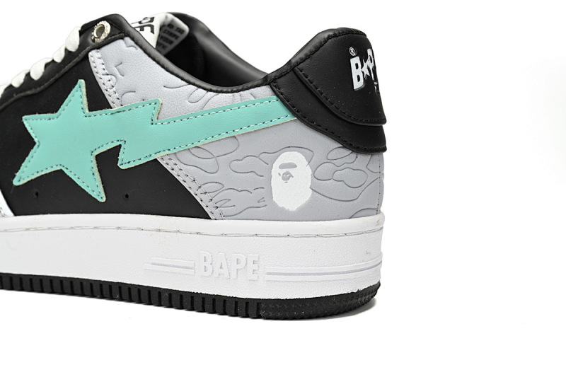【AD1BP】灰黑绿色-12 跑量款芭比猿猴低帮板鞋 1H70-191-002 A Bathing Ape Bape Sta Low Grey Black Green