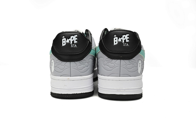 【AD1BP】灰黑绿色-12 跑量款芭比猿猴低帮板鞋 1H70-191-002 A Bathing Ape Bape Sta Low Grey Black Green