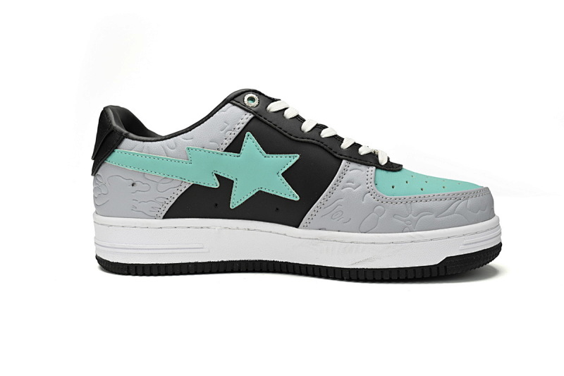 【AD1BP】灰黑绿色-12 跑量款芭比猿猴低帮板鞋 1H70-191-002 A Bathing Ape Bape Sta Low Grey Black Green