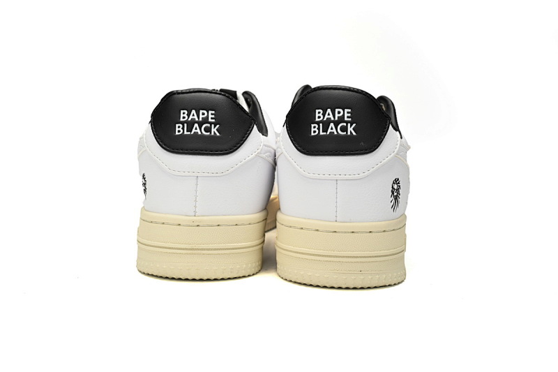【AD1BP】白黑米-19 跑量款芭比猿猴低帮板鞋 1H70-191-022 A Bathing Ape Bape Sta Low White And Black Rice