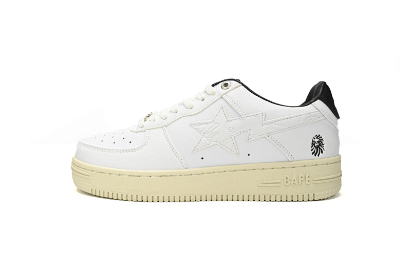 【AD1BP】白黑米-19 跑量款芭比猿猴低帮板鞋 1H70-191-022 A Bathing Ape Bape Sta Low White And Black Rice
