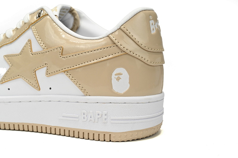 【AD1BP】棕白镜面-26 跑量款芭比猿猴低帮板鞋 1170-191-022 A Bathing Ape Bape Sta Low Brown White Mirror Surface