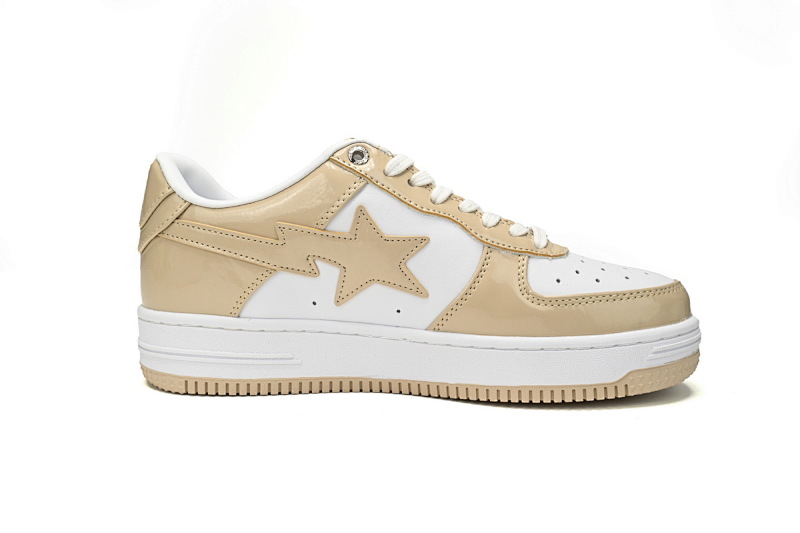 【AD1BP】棕白镜面-26 跑量款芭比猿猴低帮板鞋 1170-191-022 A Bathing Ape Bape Sta Low Brown White Mirror Surface