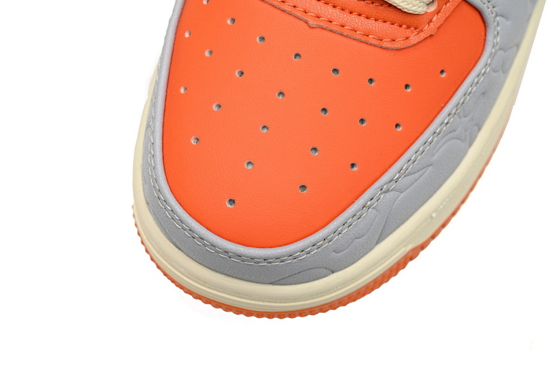 【AD1BP】灰桔红色-14 跑量款芭比猿猴低帮板鞋 1H70-291-002 A Bathing Ape Bape Sta Low Grey orange Red