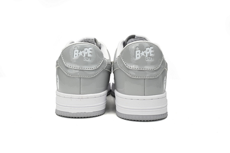 【AD1BP】白浅灰-54 跑量款芭比猿猴低帮板鞋 1170-191-021 A Bathing Ape Bape Sta Low White Grey Rao Noodles