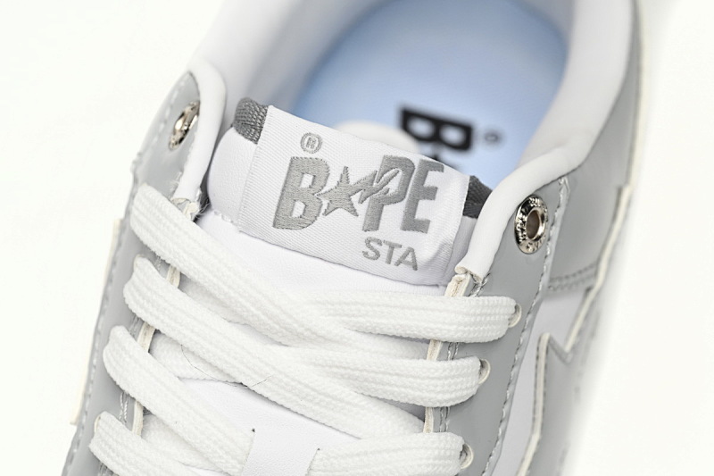 【AD1BP】白浅灰-54 跑量款芭比猿猴低帮板鞋 1170-191-021 A Bathing Ape Bape Sta Low White Grey Rao Noodles