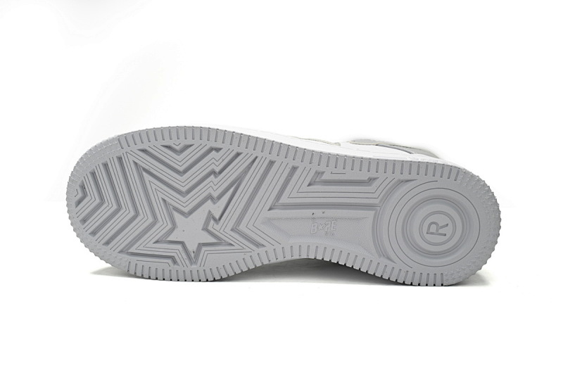 【AD1BP】白浅灰-54 跑量款芭比猿猴低帮板鞋 1170-191-021 A Bathing Ape Bape Sta Low White Grey Rao Noodles