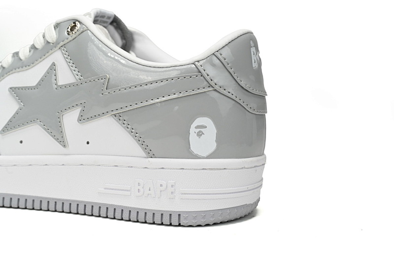 【AD1BP】白浅灰-54 跑量款芭比猿猴低帮板鞋 1170-191-021 A Bathing Ape Bape Sta Low White Grey Rao Noodles