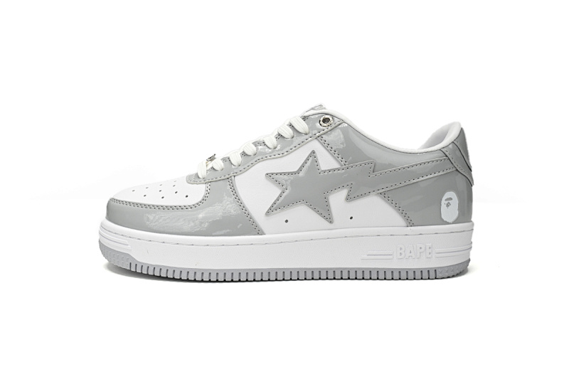 【AD1BP】白浅灰-54 跑量款芭比猿猴低帮板鞋 1170-191-021 A Bathing Ape Bape Sta Low White Grey Rao Noodles