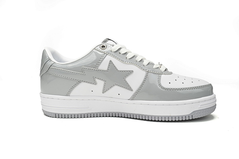 【AD1BP】白浅灰-54 跑量款芭比猿猴低帮板鞋 1170-191-021 A Bathing Ape Bape Sta Low White Grey Rao Noodles