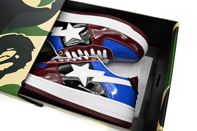 【AD1BP】白酒红蓝-53 跑量款芭比猿猴低帮板鞋 1H22-191-027 A Bathing Ape Bape Sta Low Baijiu red blue