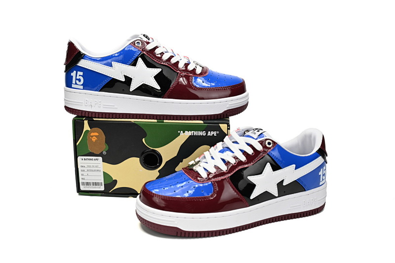 【AD1BP】白酒红蓝-53 跑量款芭比猿猴低帮板鞋 1H22-191-027 A Bathing Ape Bape Sta Low Baijiu red blue